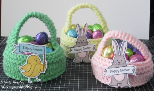 Knitted Easter Baskets by Wendy Kessler