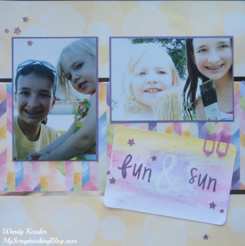 Fun & Sun Watercolor Layout by Wendy Kessler