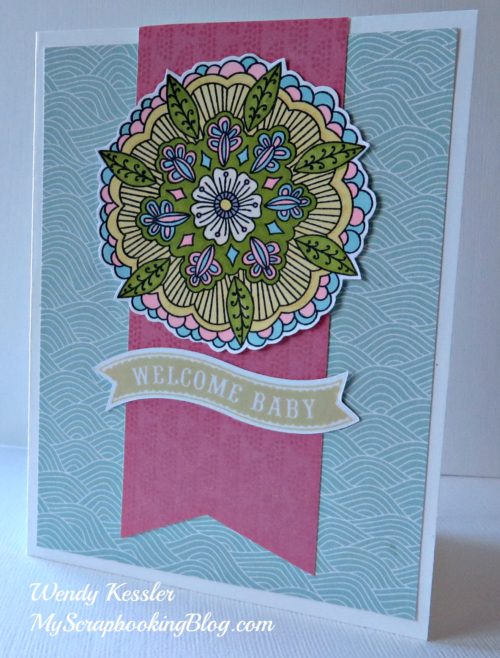 Ornate Blossoms Baby Card by Wendy Kessler