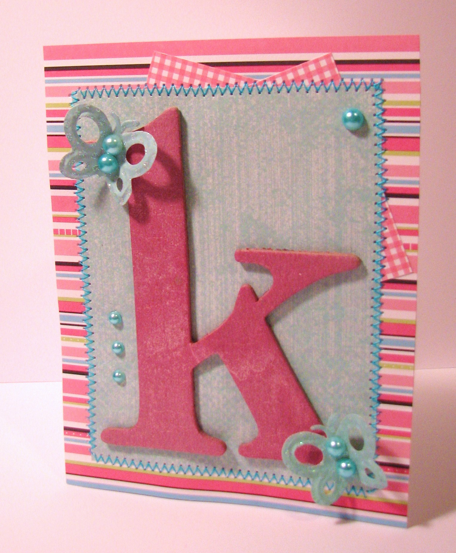 K Monogram Card
