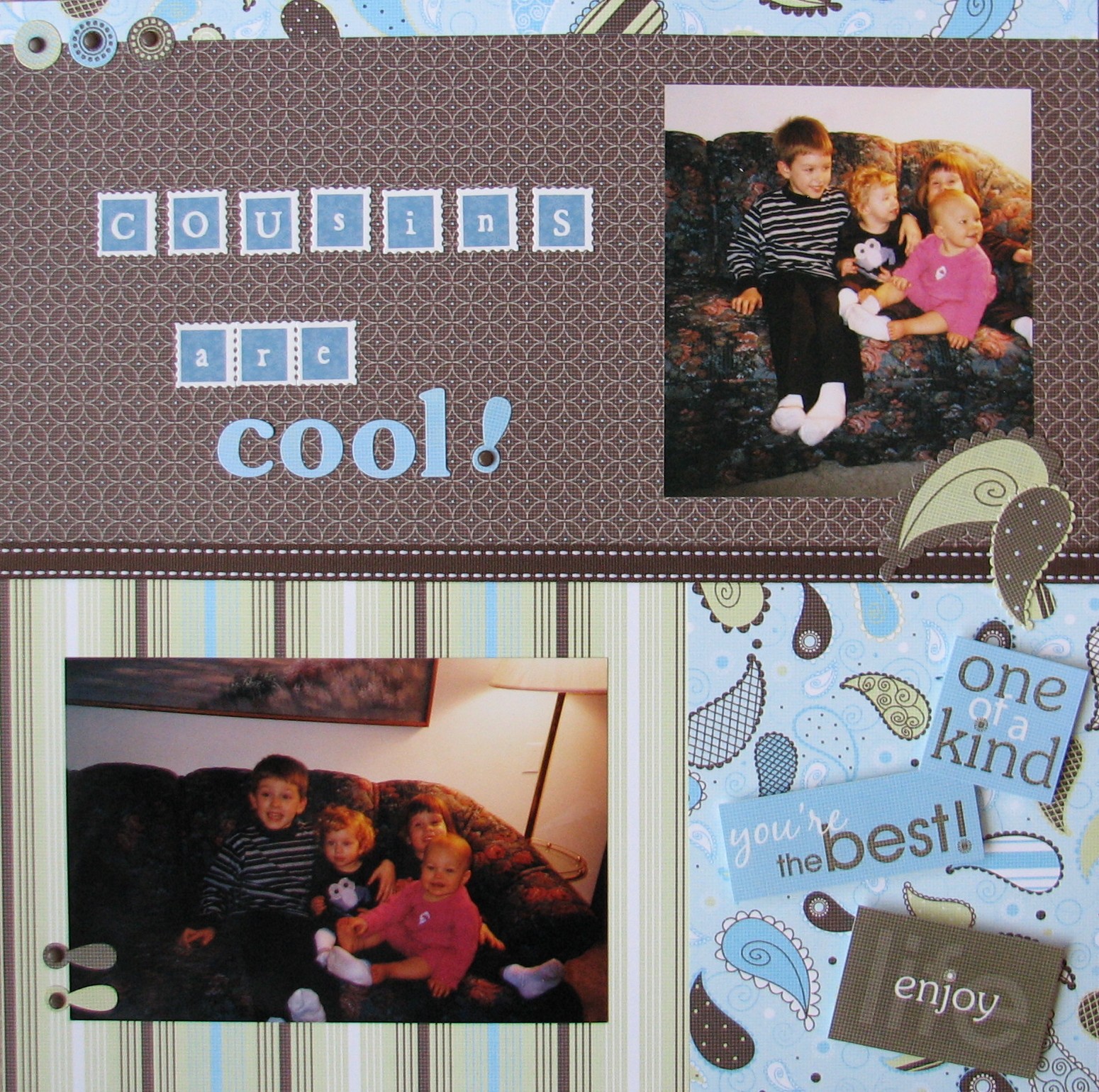 Cousins are Cool Scrapbook Layout