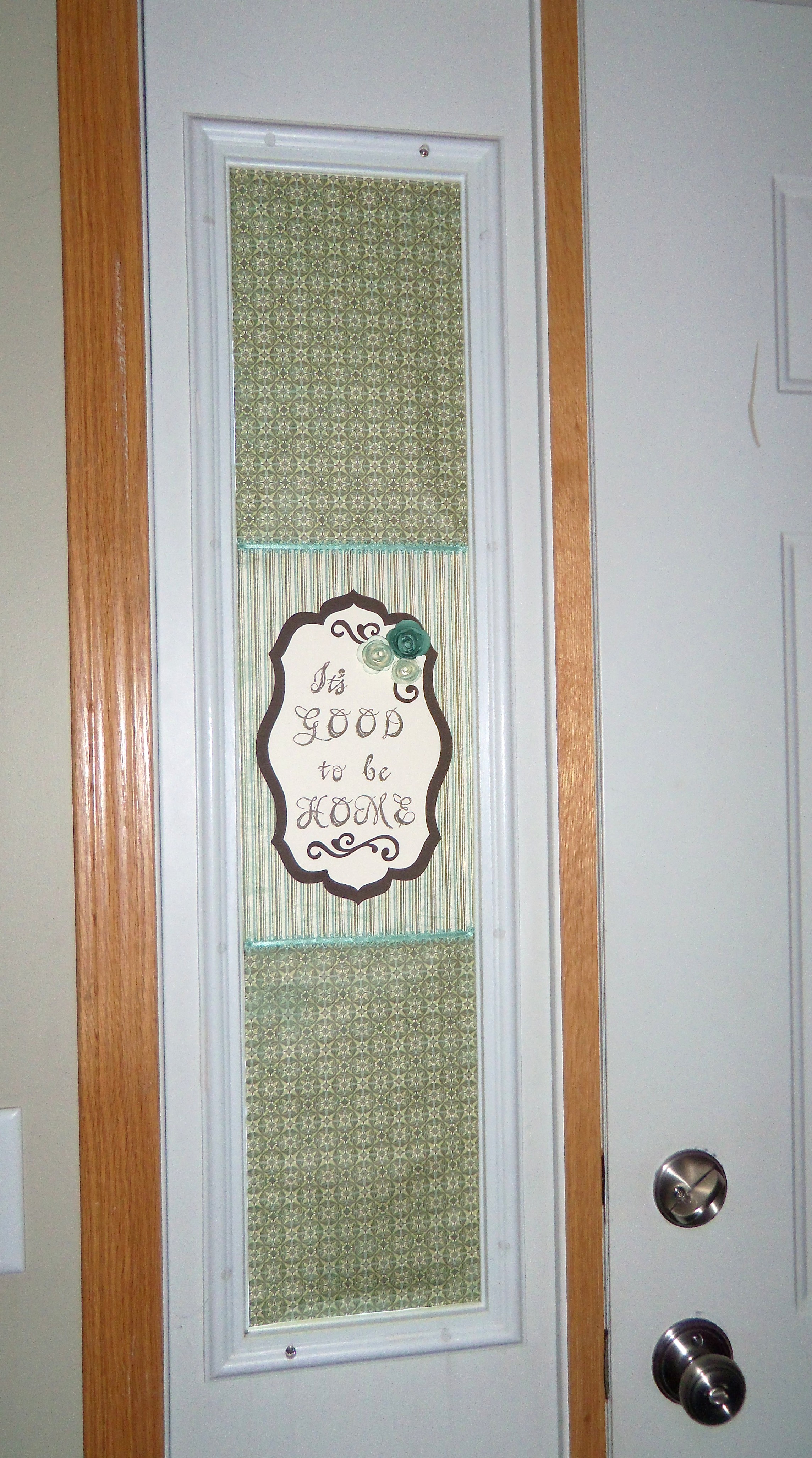 Decorated Front Door Sidelite Window