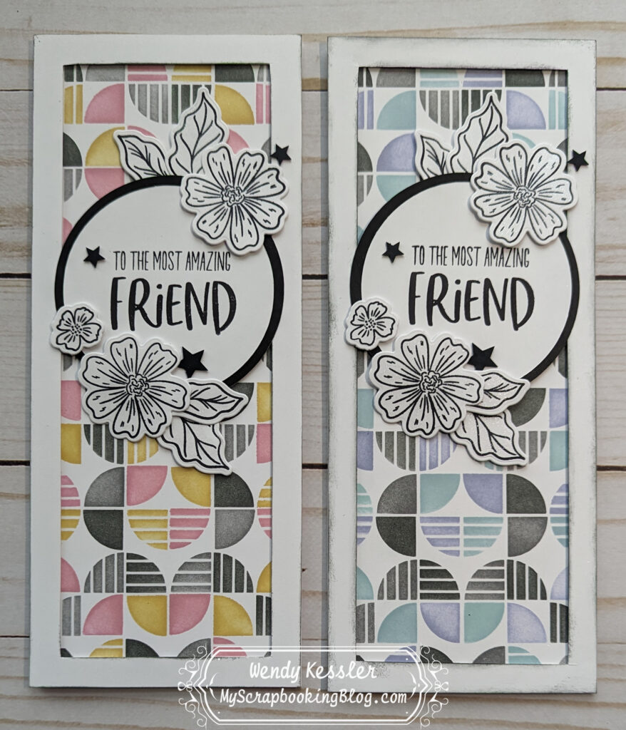 Slimline stenciled card